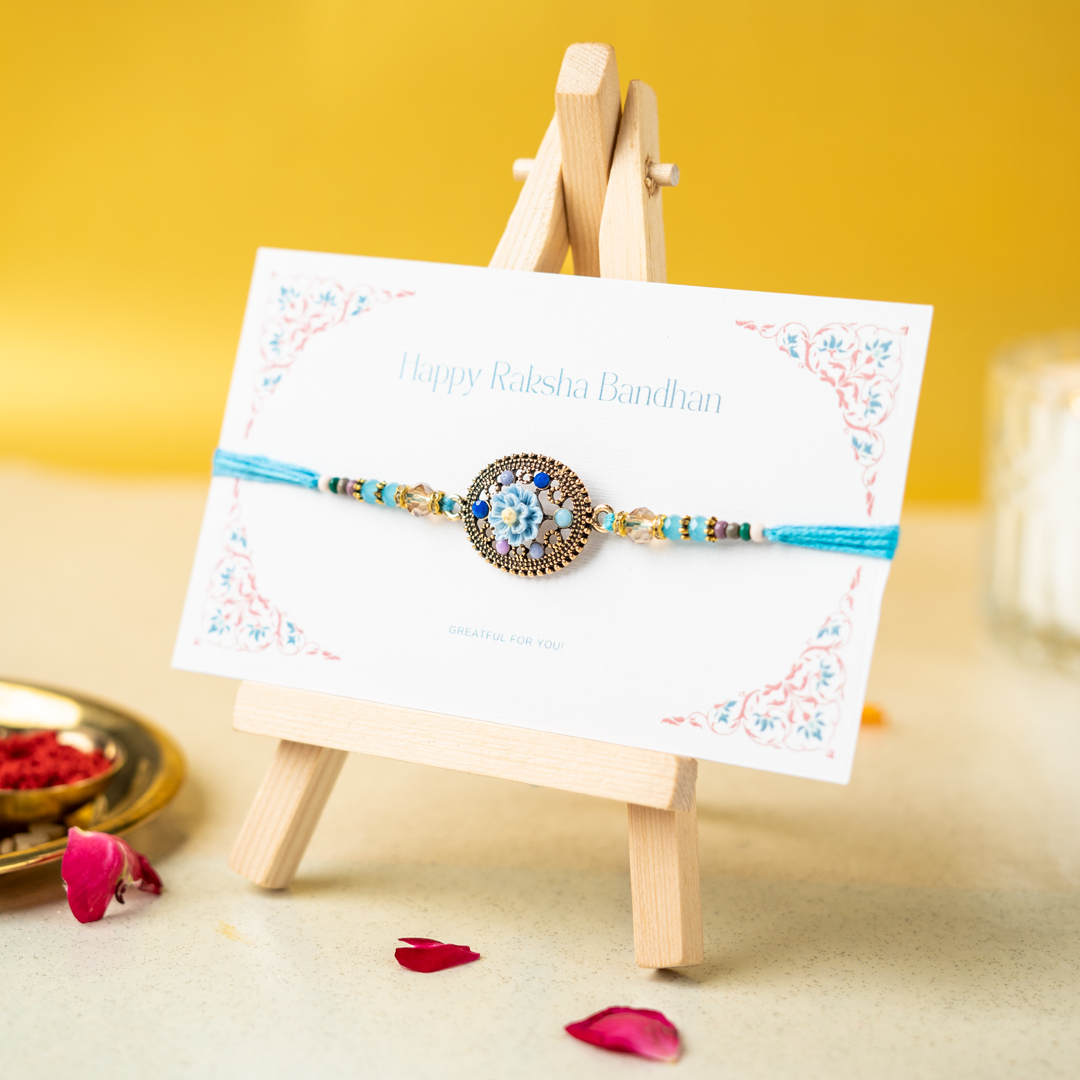 Intricate Blue Mandala Rakhi