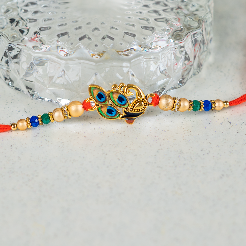 Peacock Elegance Rakhi Bracelet