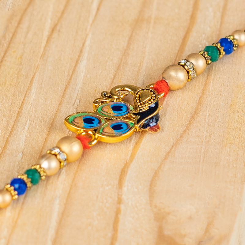 Peacock Elegance Rakhi Bracelet