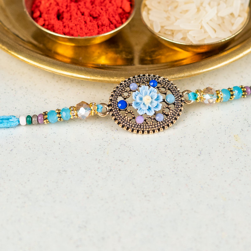 Intricate Blue Mandala Rakhi