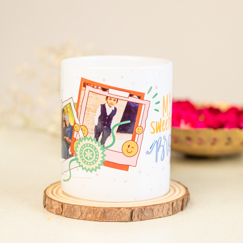 Personalized 'Sweetest Brother' Photo Mug
