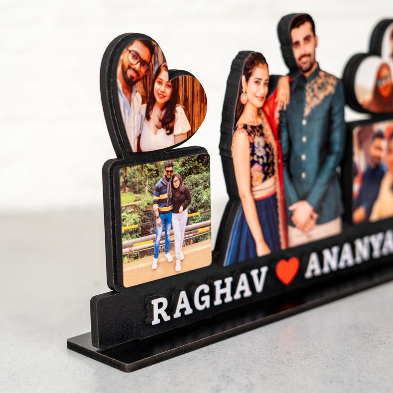 Couple Stand with Collage Panels