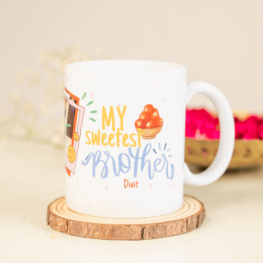 Personalized 'Sweetest Brother' Photo Mug
