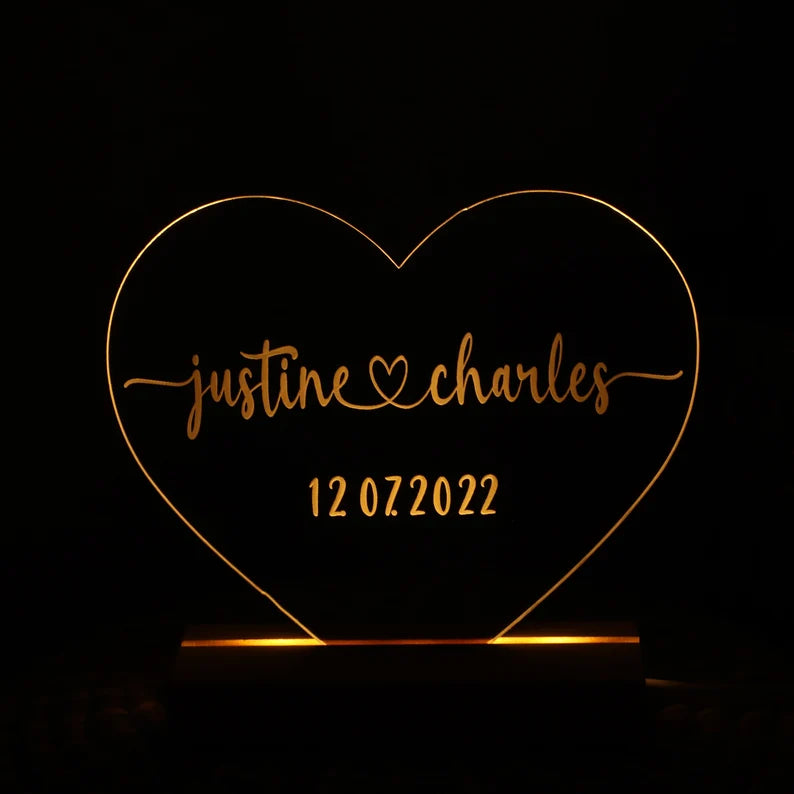 Custom name & date lamp