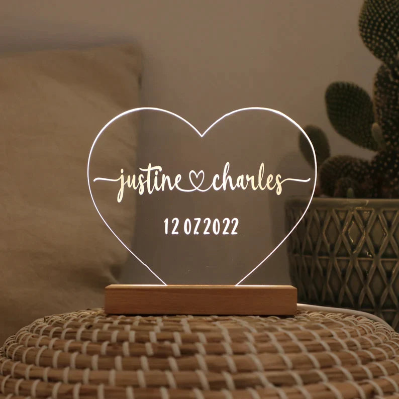 Custom name & date lamp
