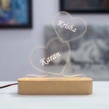 Personalized name lamp - Double heart