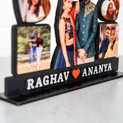 Couple Stand with Collage Panels