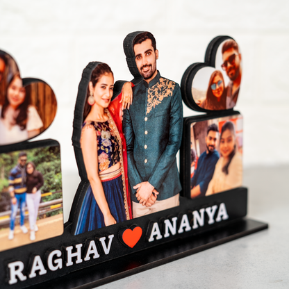 Couple Stand with Collage Panels