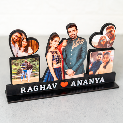 Couple Stand with Collage Panels
