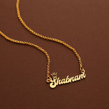 Personalised crown name necklace