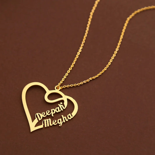 Personalized love forever couple name necklace