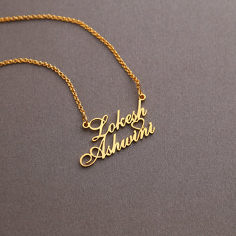 Personalized couple name necklace