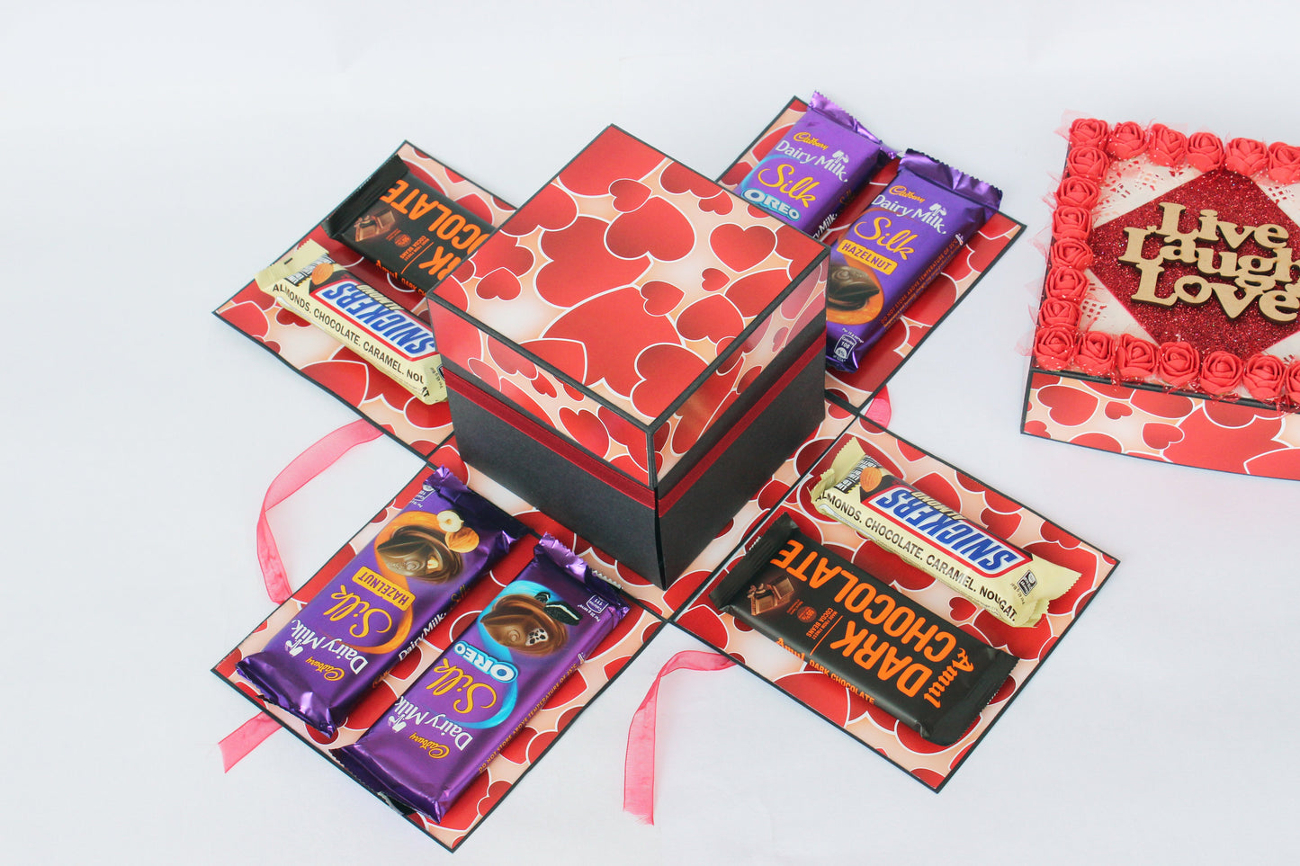 Chocolate Explosion Box - Floral Hearts