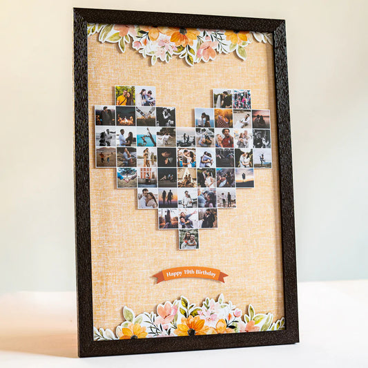 Personalized 3D mosaic heart frame