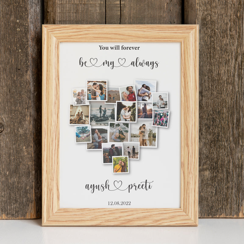 Customizable heart collage frame