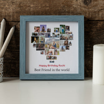 Personalized heart collage frame
